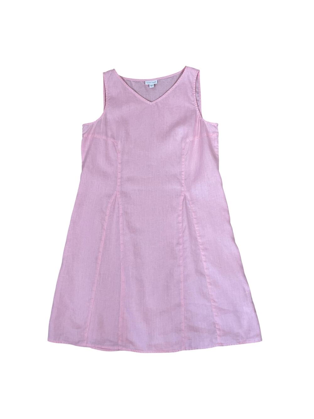 J.Jill Love Linen A-Line Linen Sleeveless Dress Pink Sz Small Whimsy Cottage